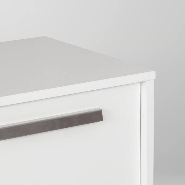 Alaska White Wood Grain 4 Door Credenza File Cabinet Overstock 32005452