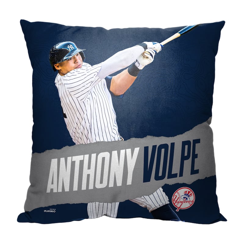 MLB New York Yankees Player Anthony Volpe 18 Inch Throw Pillow