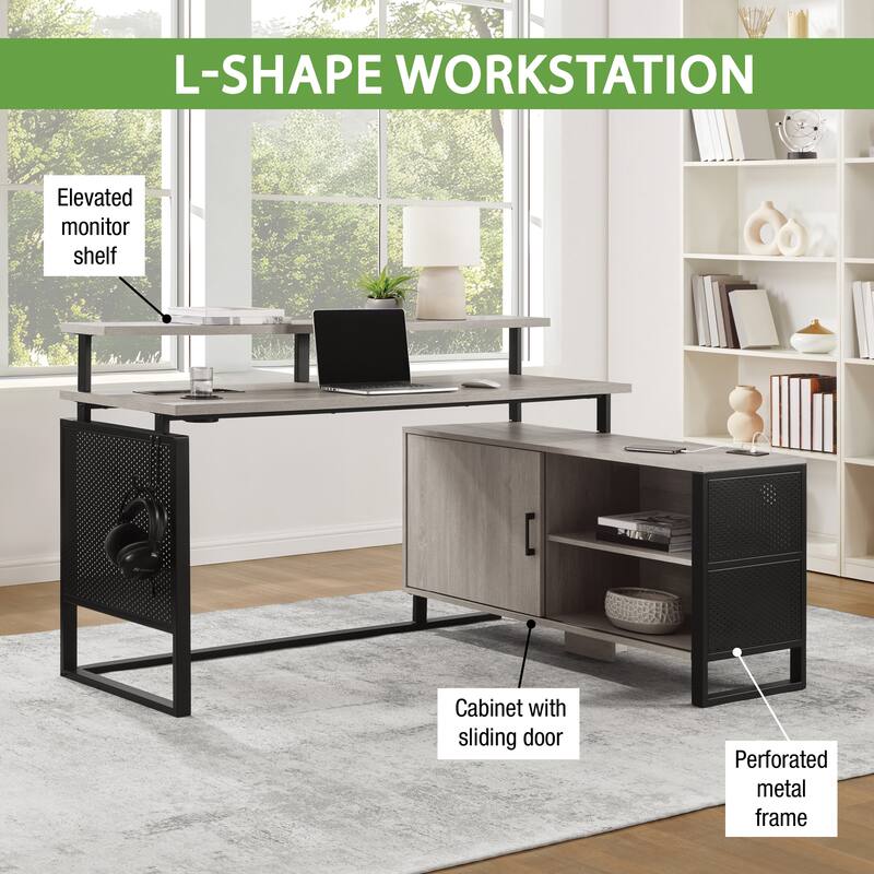 ACE L-Desk with Hutch Shelf