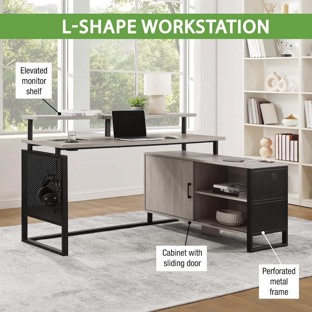 ACE L-Desk with Hutch Shelf