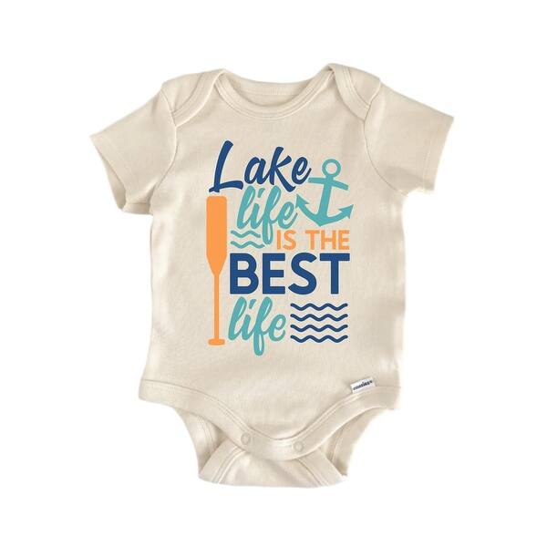 slide 2 of 6, Lake Life Best Life Lakehouse - Baby Boy Girl Clothes Infant Bodysuit Funny Cute Blue - 0-3M