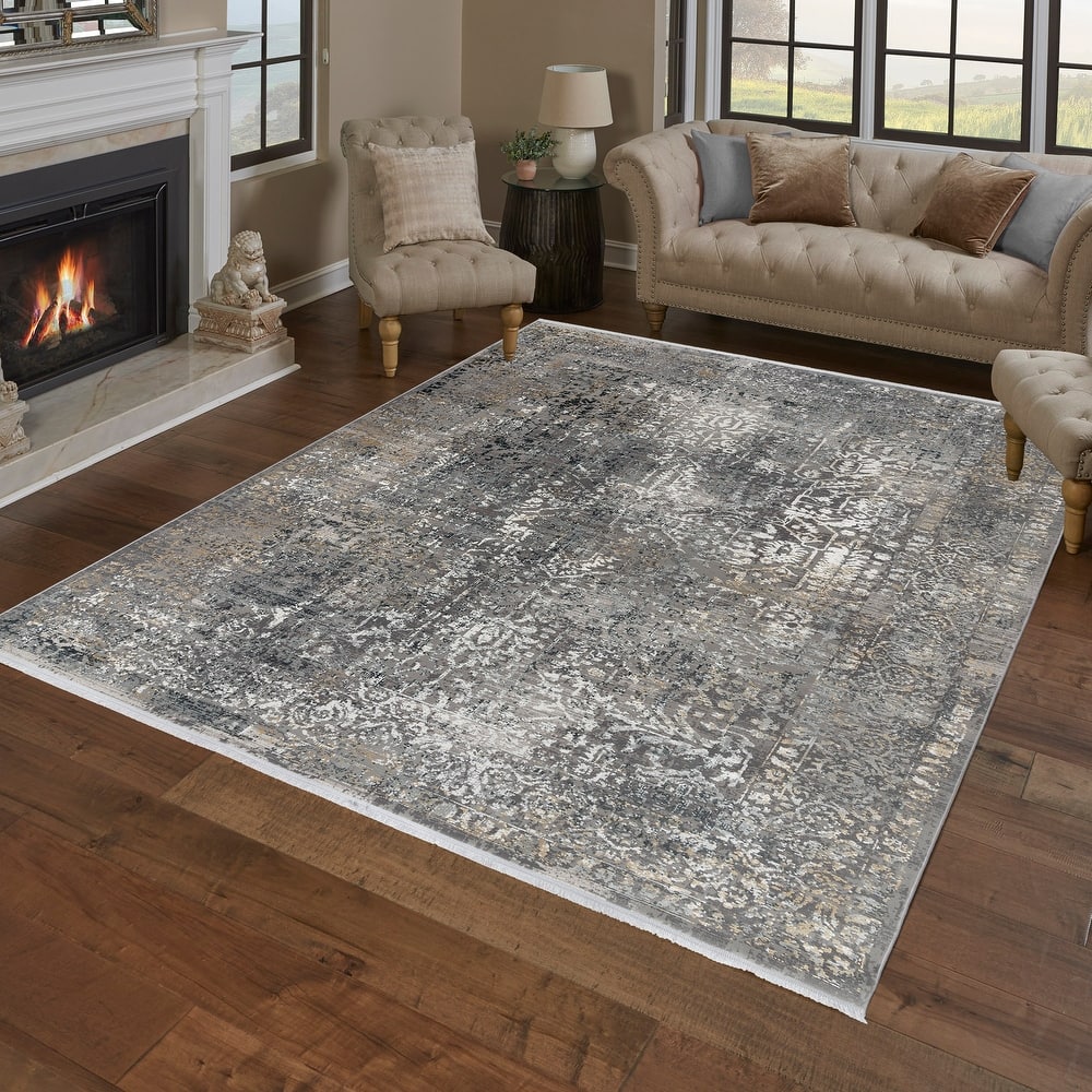 Gertmenian Florance Opulent Traditional/ Modern/ Casual Viscose Acrylic Woven Indoor Quality Area Rug Collection