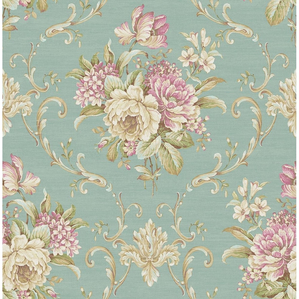 Seabrook Designs Fedelma Floral Cameo Unpasted Wallpaper