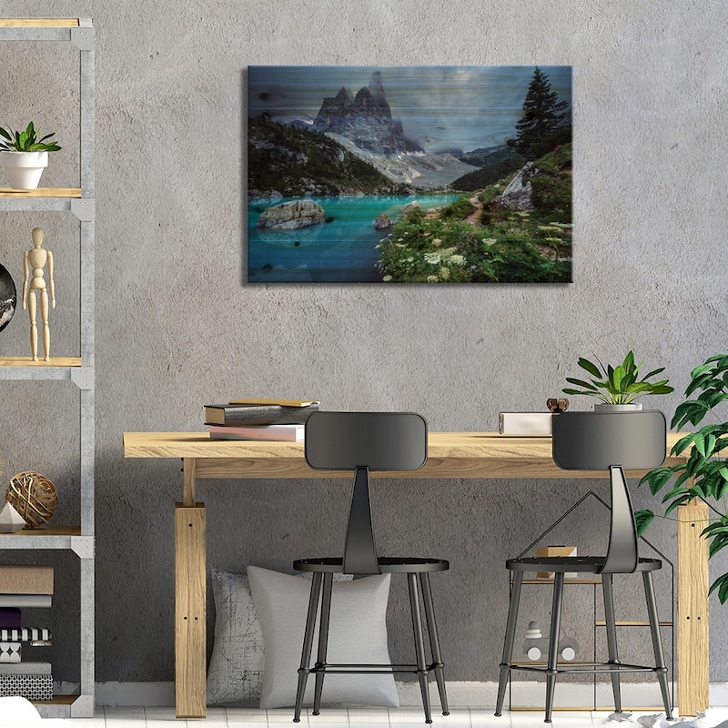 Veneto - Lago Di Sorapis Panorama Print On Wood by Jean Claude Castor - Multi-Color