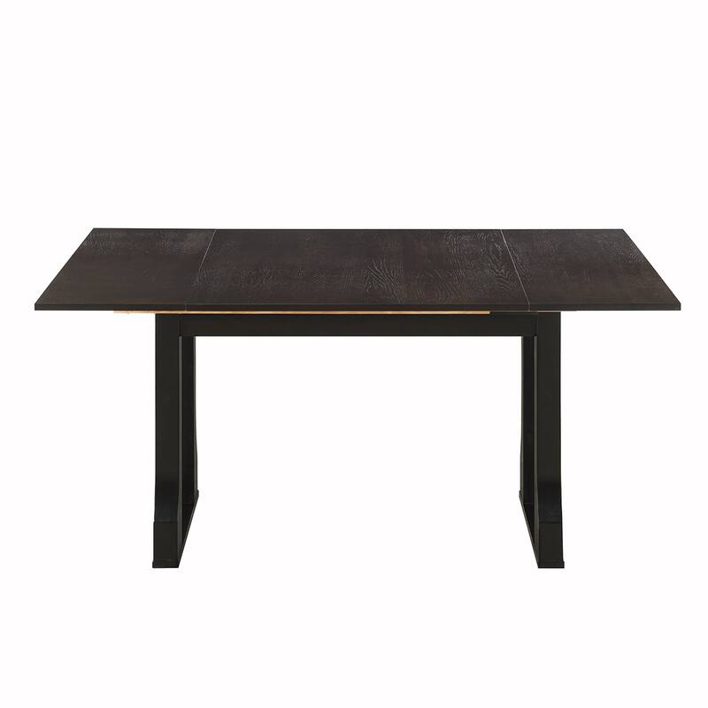 6PCS Rattan Wooden Extendable Dining Table Se