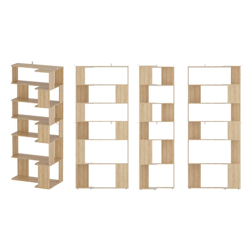 Bookshelf Wood Bookcase Free Standing Room Dividers Display Storage