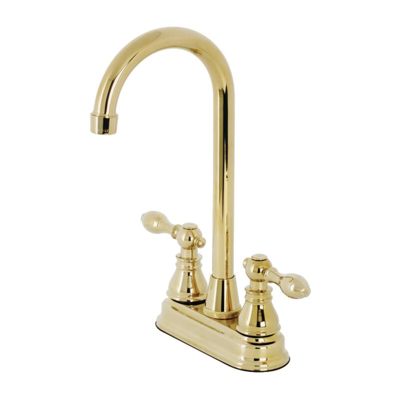 Kingston Brass American Classic 4 in. Centerset High-Arc Bar Faucet - Polished Brass