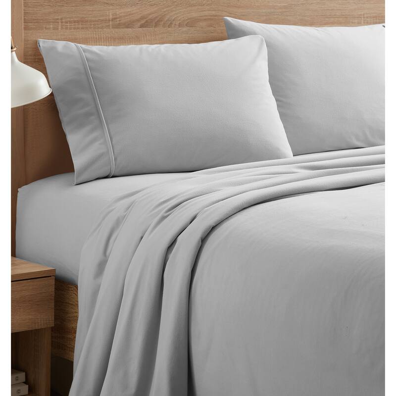1500 Supreme Sweet Home Collection Flannel Sheet Set - King - Silver