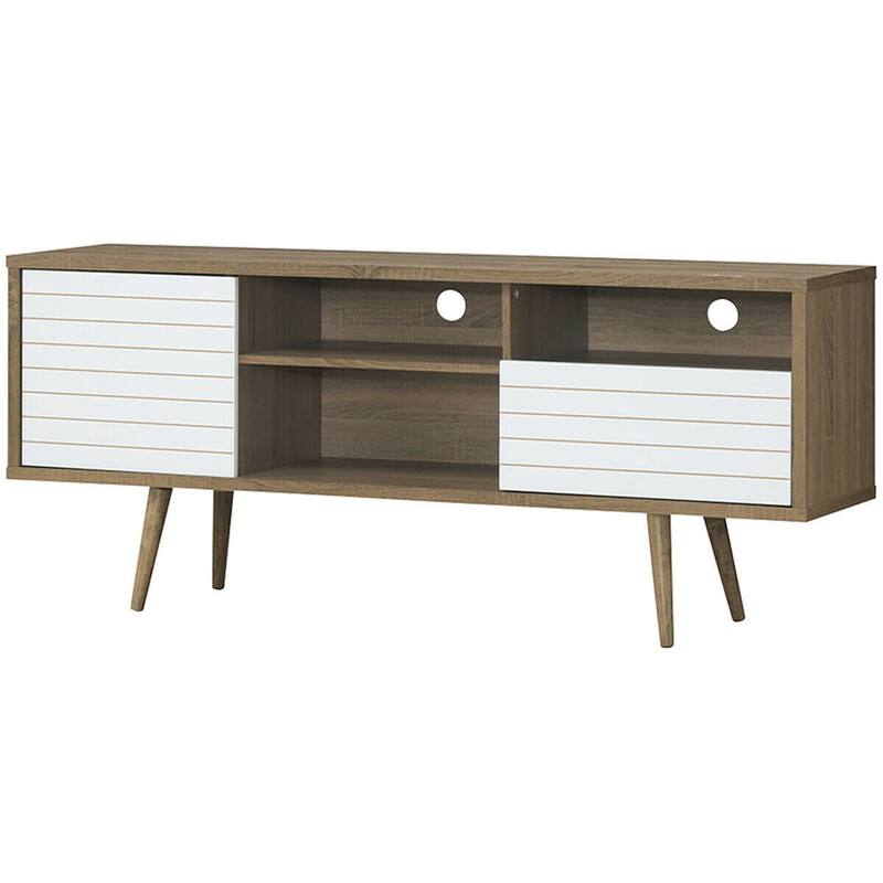 Modern TV Stand with 3 Shelves Storage Drawer - 63" x 15.5" x 27" (L x W x H)