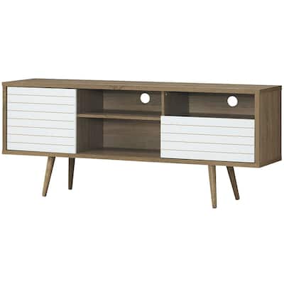 Modern TV Stand with 3 Shelves Storage Drawer - 63" x 15.5" x 27" (L x W x H)