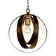 preview thumbnail 1 of 3, Luna 1 Light Bronze & Gold Sphere Mini Chandelier - 12'' W x 13.75'' H