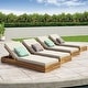 preview thumbnail 36 of 67, Christopher Knight Home - Ian Set of 4 Outdoor Chaise Lounge, Acacia Wood Adjustable Reclining & Water-Resistant Cushion Cream+Teak Finish