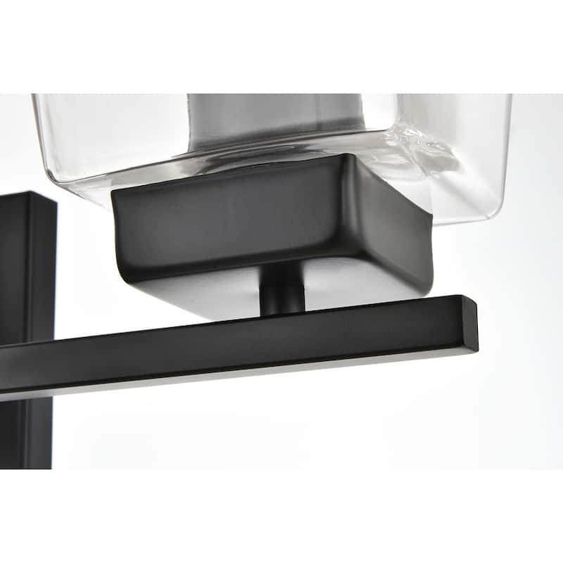 Merlin 1 Light Black and Clear Bath Sconce