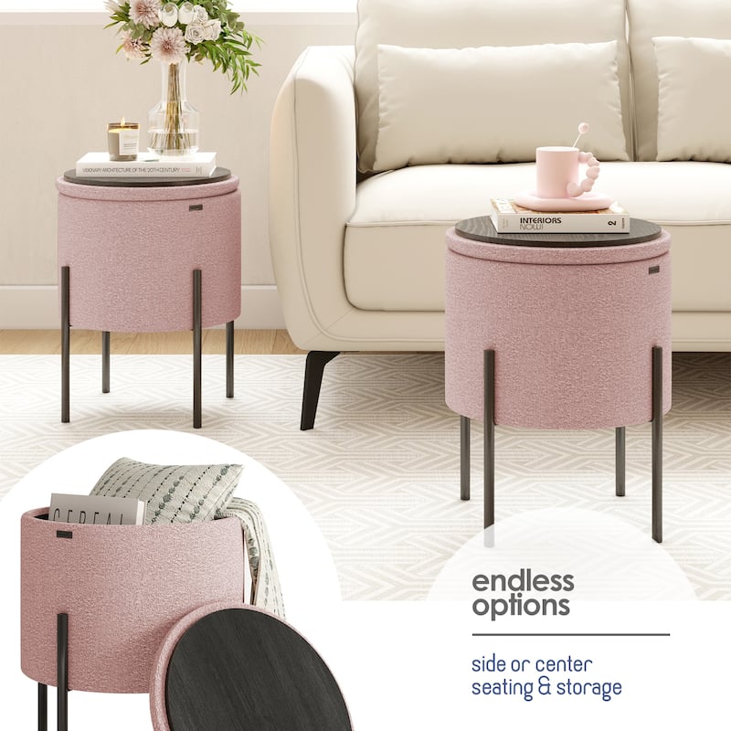 Empyrean Round Ottoman with Storage