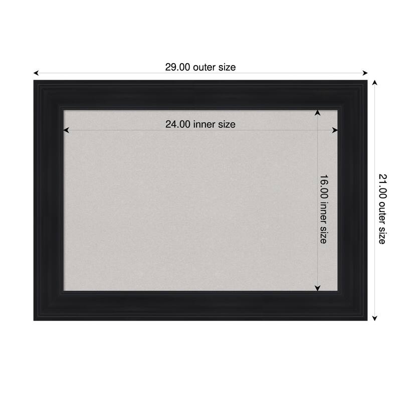 Abbey Black Framed Cork Board - Bulletin Board, Organization Board, Pin Board - Grey - 29 x 21 in