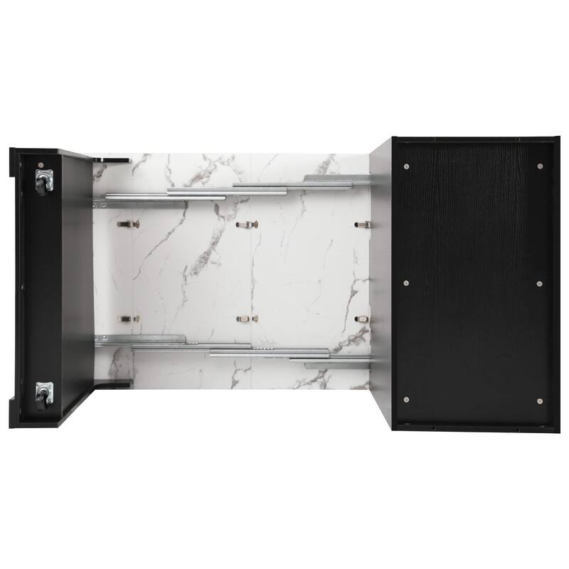 Kitchen Island with Extendable Dining Table, Kitchen Storage Table with 2 Drawers, Power Outlet, Open Shelves, for Diningroom