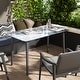 preview thumbnail 3 of 25, 55” Rectangular Kitchen Dining Table Sintered Stone Tempered Glass Top with Metal Frame Table