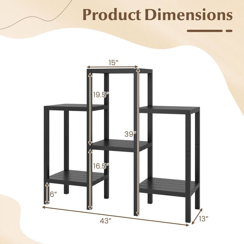 Gymax 6-Tier Plastic Modular Storage Shelves Open Display Utility
