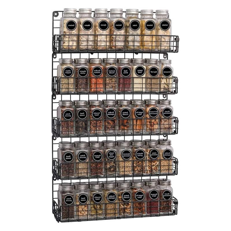 Spice Rack Organizer, 5-Tier Wall Spice Rack - 2.55"D x 17"W x 29"H