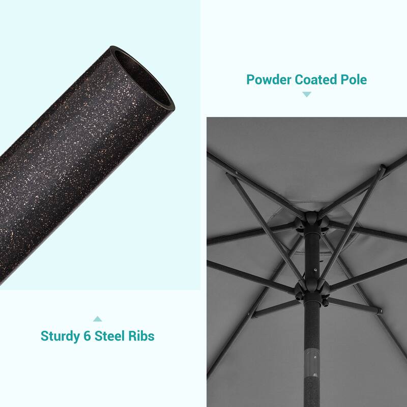 BONOSUKI 7.5ft LED Patio Umbrella Table Umbrellas,with Tilt and Crank
