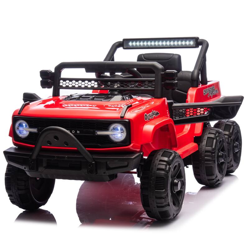 12V Kids Ride On 6-Wheel Electric Truck Car W/Parents Control ,Six-Wheel Suspension,Four motors,Power Display,Searchlight