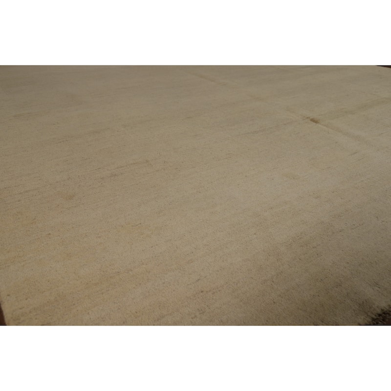 Muted Gabbeh Oriental Area Rug Hand-Knotted Wool Carpet - 8'1" x 9'10"