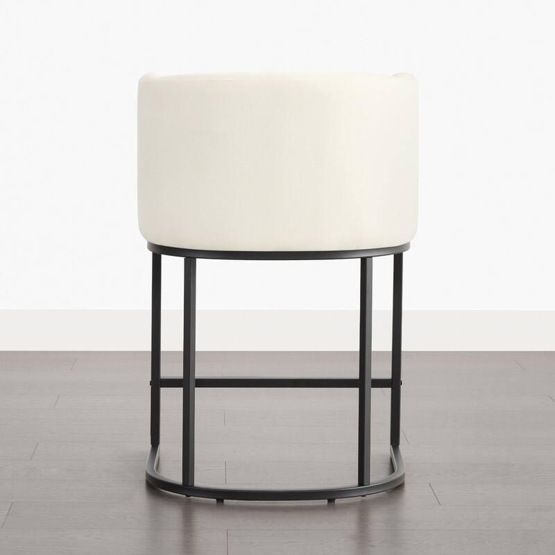 Spruce & Spring Modern Upholstered Barrel Counter Bar Stool with Arm