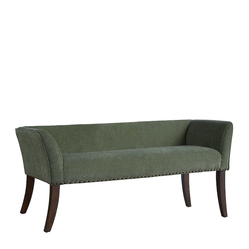 Madison Park Welburn 49.5" Upholstered Bench with Back & Wood Legs