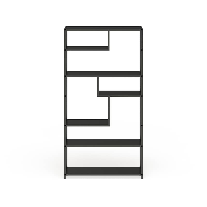Zaur Urban 6-Shelf Grey Metal Open Back Tiered Bookshelf by Furniture of America
