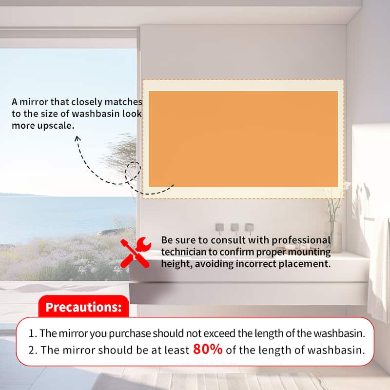 Waterproof Anti Fog LED Bathroom Mirror With Touch Button