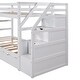preview thumbnail 33 of 49, Multifunctional Twin Over Twin Wooden Bunk Bed with Twin Size Trundle and Staircase