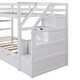 preview thumbnail 47 of 49, Roomfitters Twin-Over-Twin Bunk Bed with Twin Trundle, Sturdy Wooden Frame, 3 Storage Stairs, Safety Guardrails