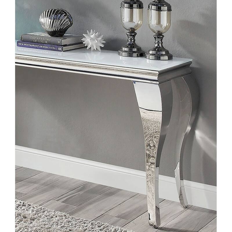 1pc Sofa Table White Glass Top