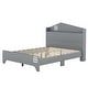 preview thumbnail 31 of 34, Wooden Full/Twin Size House Bed with Storage Headboard - Sturdy Plywood and Particle Board Construction, for Kids