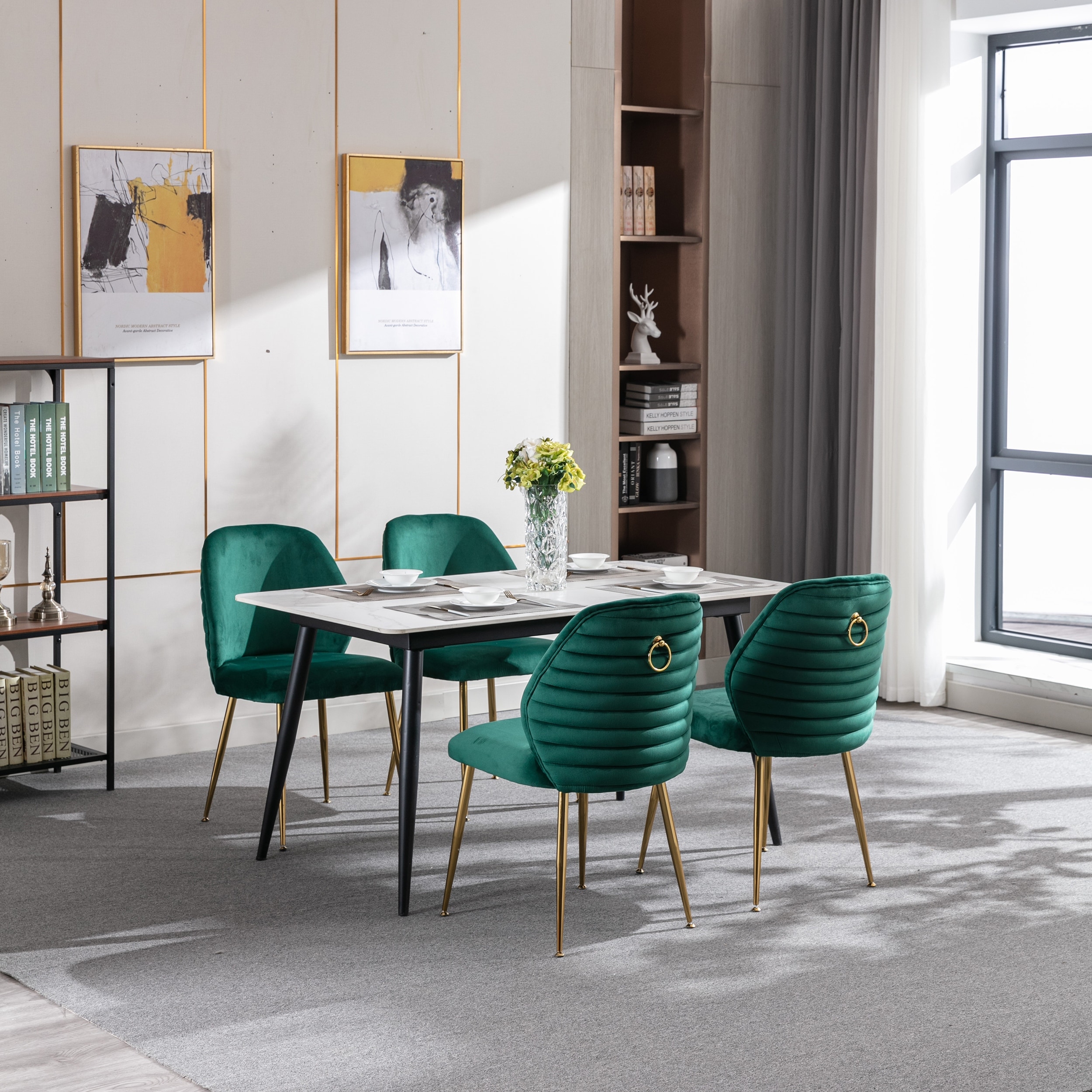 Dining Chair Upholstered Side Chairs Velvet Accent Chairs(Set of