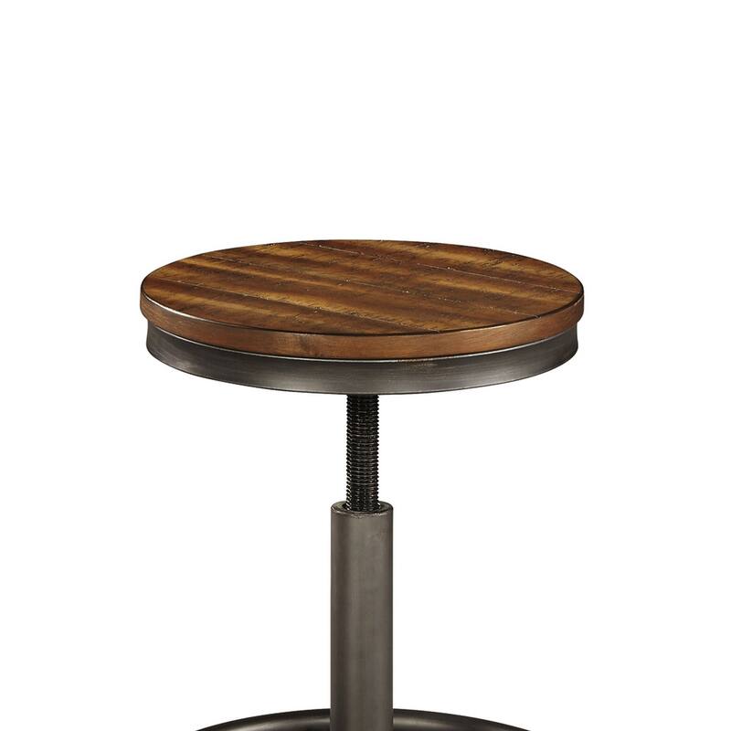 Jin Swivel Counter Height Stool Set of 2, Dining Adjustable, Brown