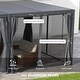 preview thumbnail 4 of 6, Outsunny 12' x 19' Louvered Pergola Hardtop Gazebo with Adjustable Aluminum Roof and Frame, Outdoor Pergola with Curtains
