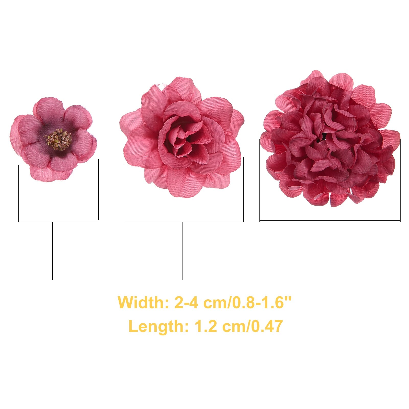 Faux Flower Heads Mini Artificial Flowers Bulk Small Multicolor Fabric Flowers for DIY Craft Wedding Party Home Decoration