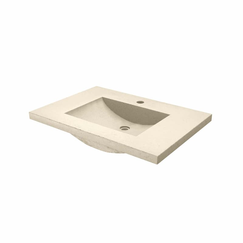 Palomar 30-inch NativeStone Bathroom Sink - Sand - Single Faucet Hole