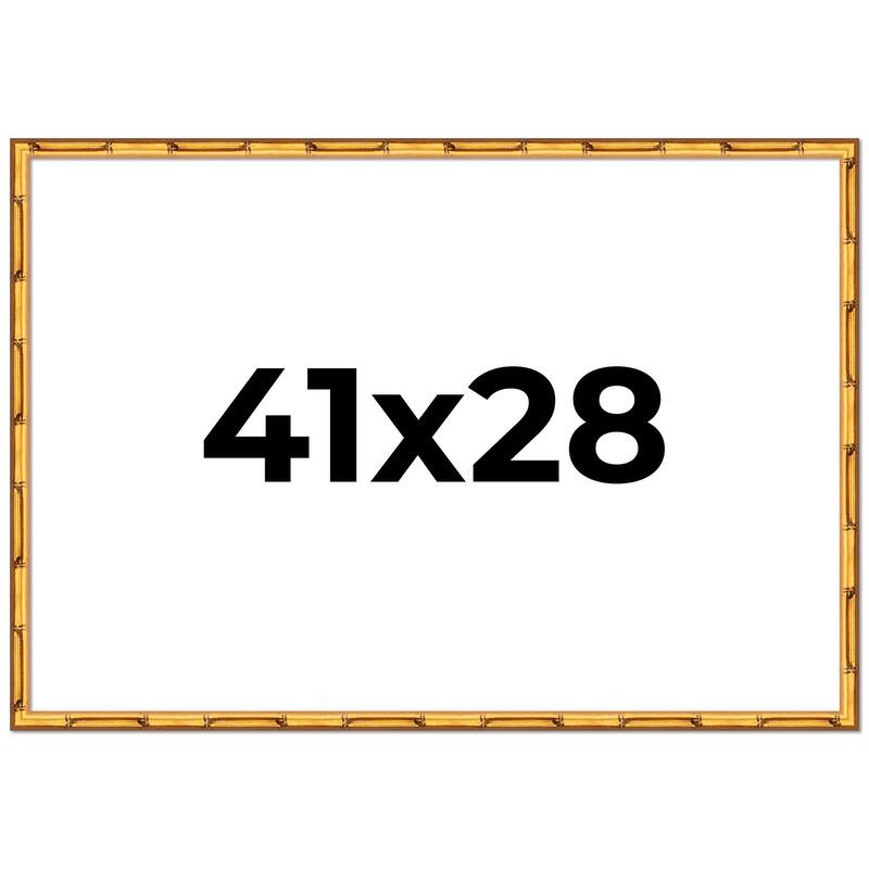 41x28 Frame Gold Bamboo Picture Frame Modern Photo Frame Includes UV Acrylic Shatter Guard Front Acid Free Foam Backing Board