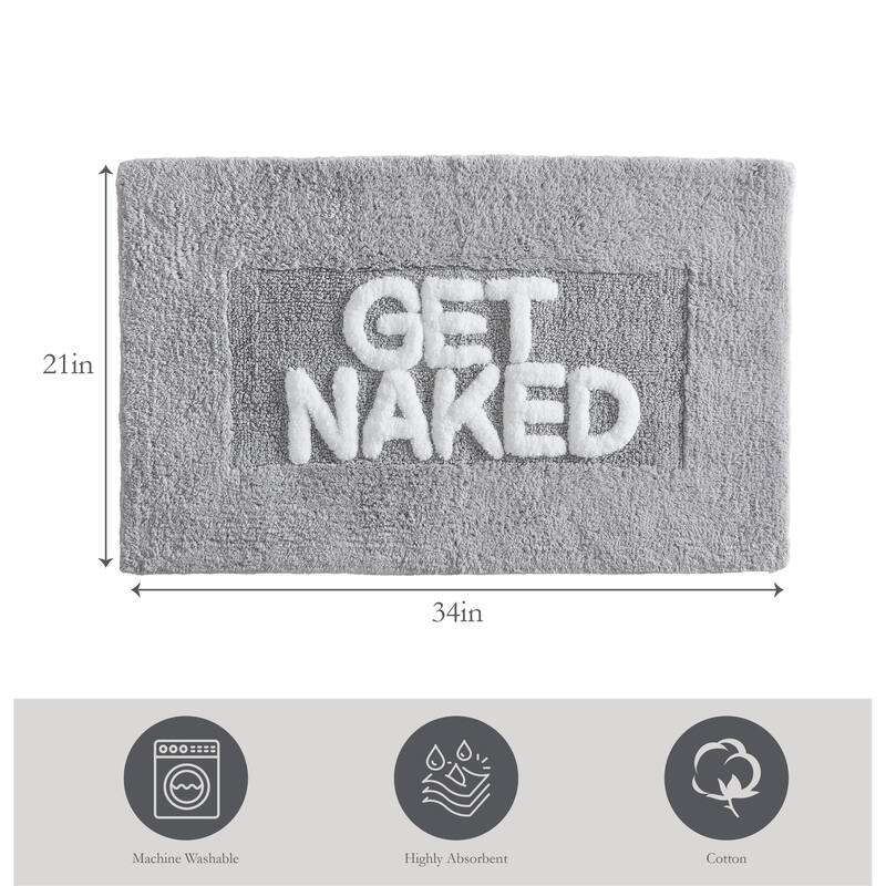 Jean Pierre Cotton "Get Naked" 21 x 34 in. Bath Rug