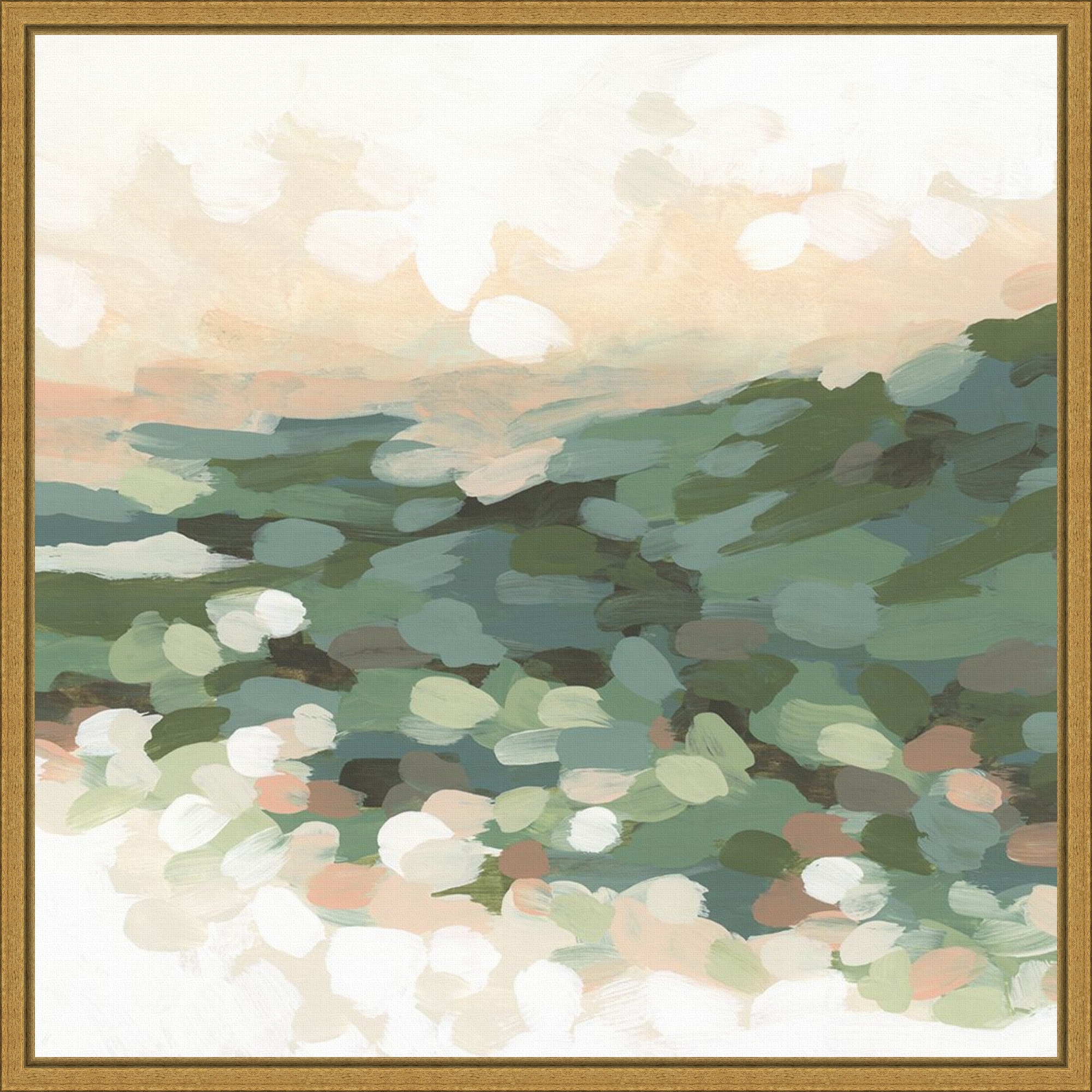 Amanti Art Green Pebble Valley II by June Erica Vess Framed Canvas Wall Art Print - Sylvie Gold