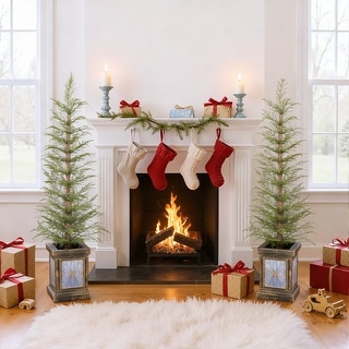 2-Piece 4FT Instant Artificial Christmas Tree With Potted Stand