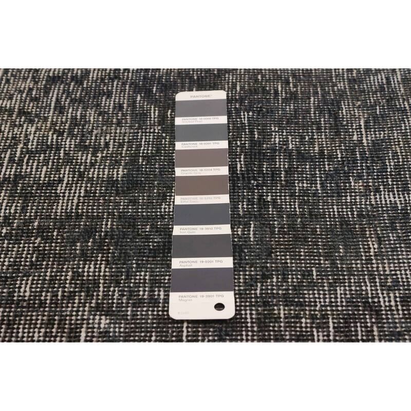 ECARPETGALLERY Hand-knotted Color Transition Dark Grey Wool Rug - 7'9 x 10'5
