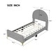 preview thumbnail 31 of 52, Bedroom Velvet Fabric Bed Frame with Classic Semi-circle Shaped Headboard and Metal Legs, Upholstered Platform Bed for Kids