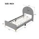 preview thumbnail 25 of 28, Twin Size Velvet Upholstered Platform Bed with Classic Semi-circle Shaped Headboard and Mental Legs for Kids Teens Adults