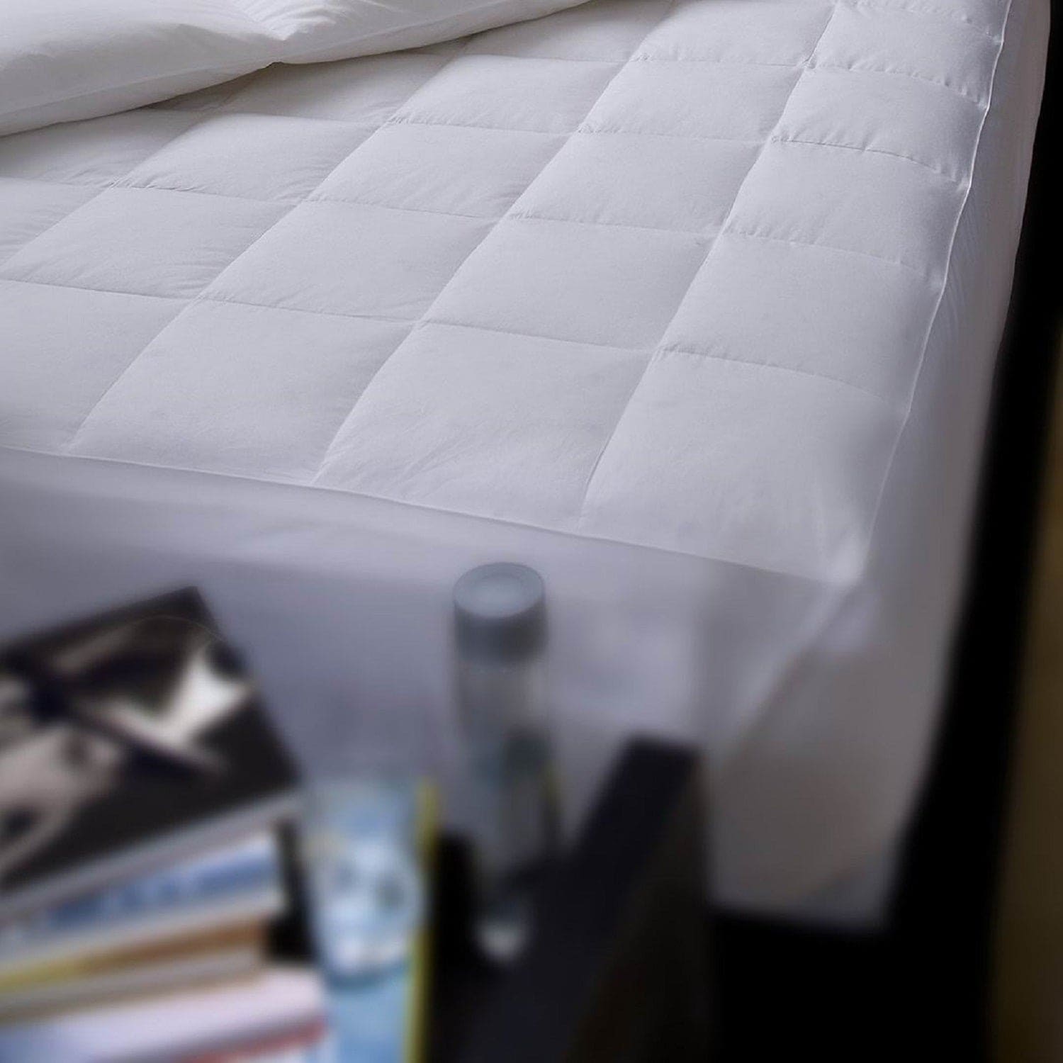 Down Alternative Quilted Mattress Pad - 100% Cotton Shell - 8” Box Quilting - 18