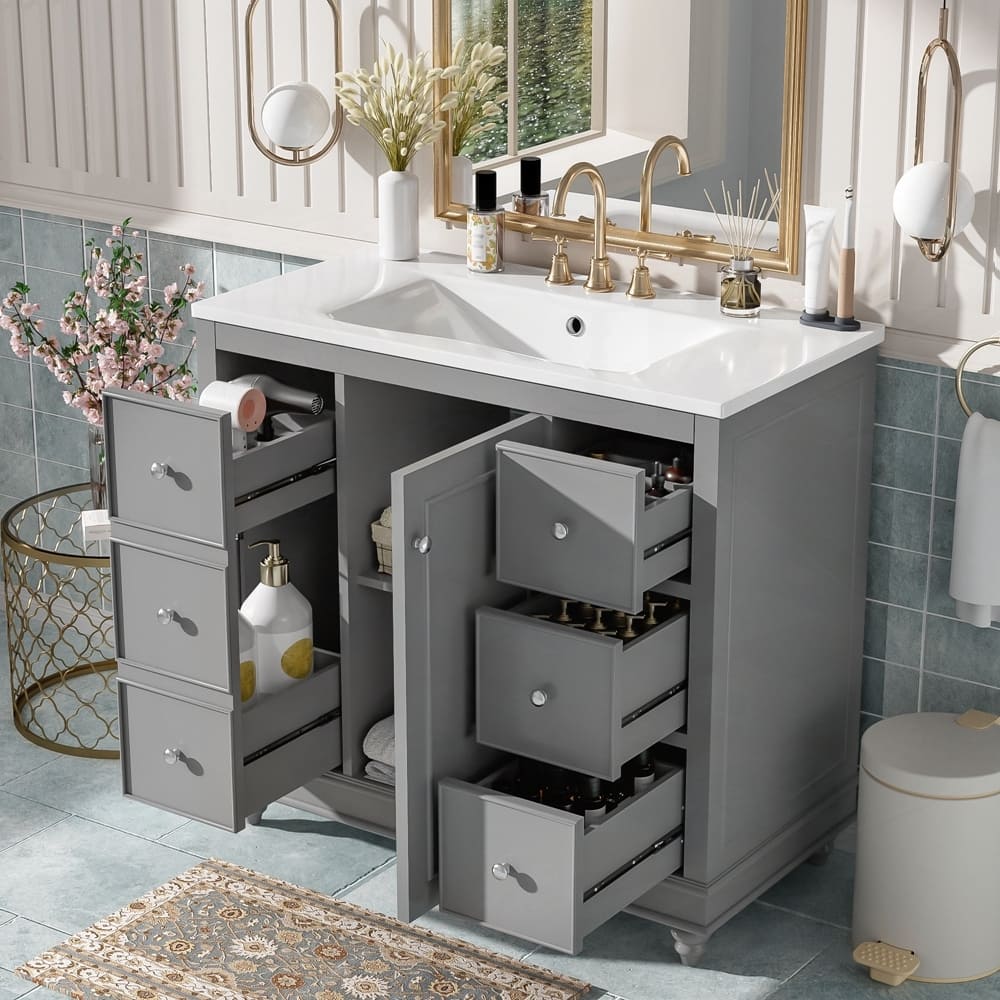 Bathroom Vanity with Ceramic Sink Combo