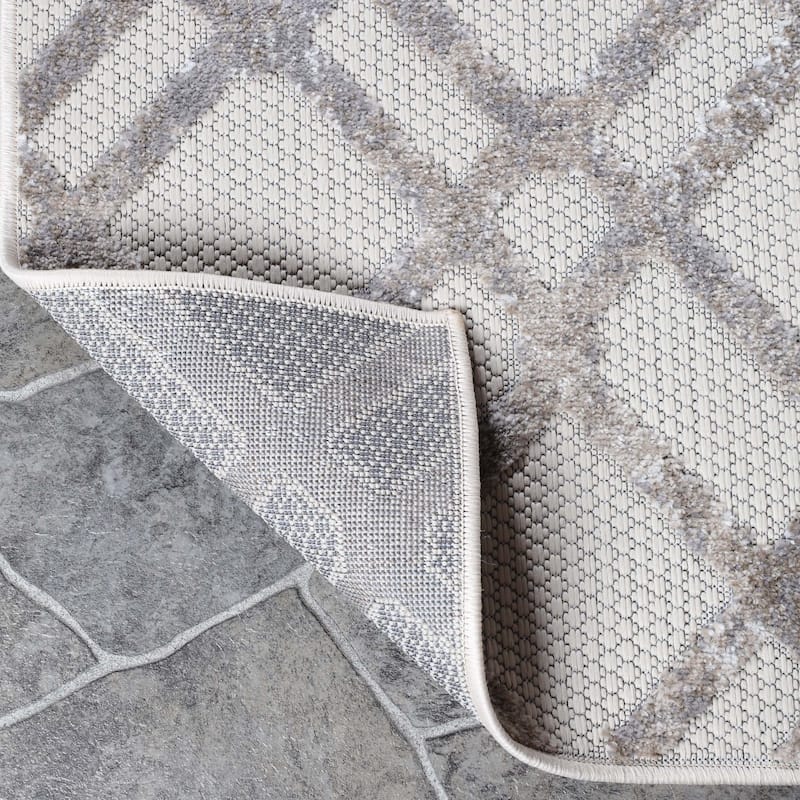 Superior Modern Geometric Abstract Indoor Outdoor Area Rug