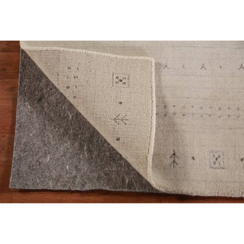 Hand Knotted Oriental 100% Wool Carpet Tribal Tribal Beige & Ivories Gabbeh Area Rug - 5' 3'' X 3' 0''